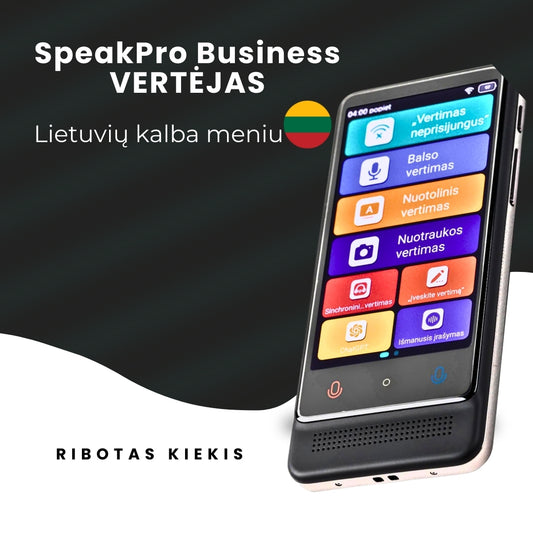 Speakpro Business balso vertėjas su Lietuvišku menu vertimo aparatas lietuviu kalba meniu